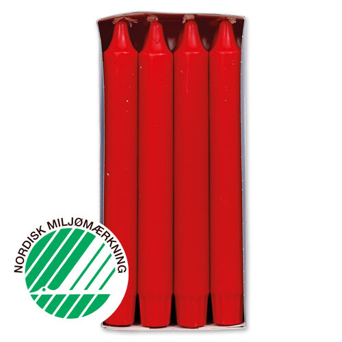 Crowntop candle No. 55 2,4 x 20 cm 8 stk. 100% pure stearin Red