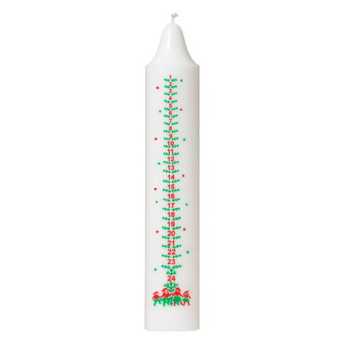 Calendar candle No. 2. 5 x 27.5 cm white 100% pure stearin