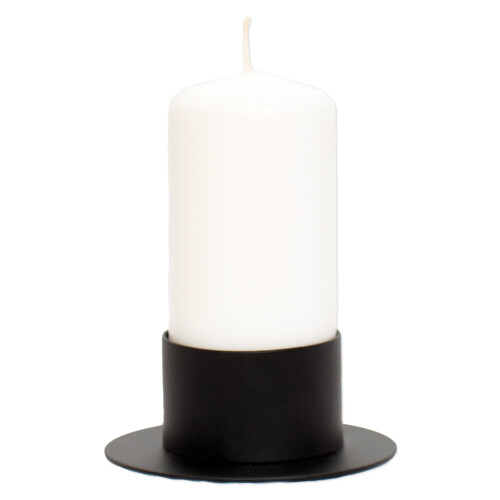 Metal lysestage sort - passer til stearinlys med diameter 5,8 cm