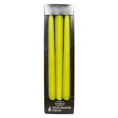 Self-extinguishing Taper candles 2.2 x 28 cm Kiwi