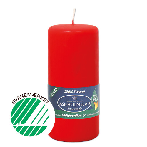 Eco-friendly pillar candles 5.8 x 13 cm Red - 100% stearin