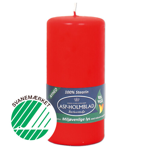 Eco-friendly pillar candles 6.8 x 15 cm 100% stearin Red