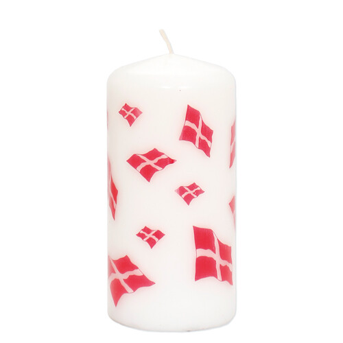 Flag pillar candle 5.8 x 12 cm - White