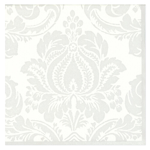 Airlaid napkins &quot;Damask White/Silver&quot; 40 x 40 cm 12 pcs.