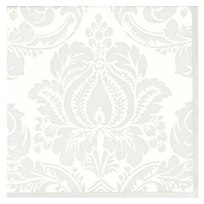 Airlaid napkins &quot;Damask White/Silver&quot; 40 x 40 cm 12 pcs.