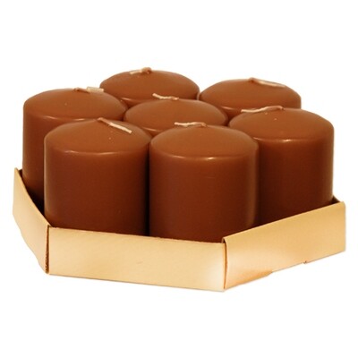 Bloklys 6,8 x 9 cm - 7 stk. paraffin Chocolate
