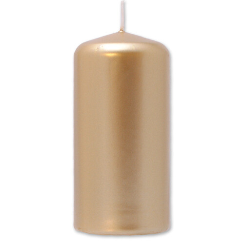 Metallic pillar candle 5,8 x 12 cm - paraffin Gold