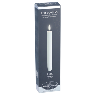 ASP-HOLMBLAD LED Wax Crown Candle 2.3 x 23 cm 2-pack White in a beautiful gift box