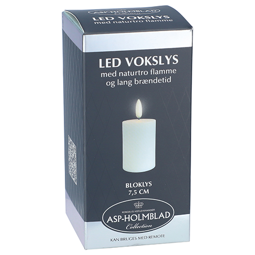 ASP-HOLMBLAD LED Wax Candle 5 x 7.5 cm White in a beautiful gift box