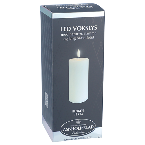 ASP-HOLMBLAD LED Wax Candle 6.8 x 15 cm White in a beautiful gift box