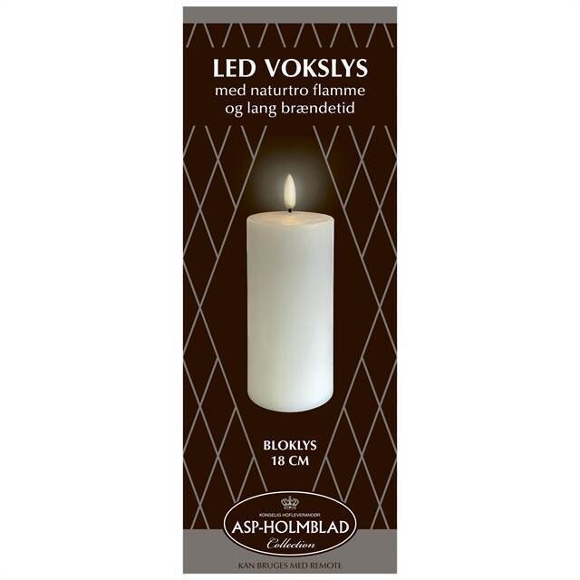 ASP-HOLMBLAD LED Wax Candle 5 x 7.5 cm White in a beautiful gift box