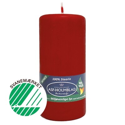 Miljøvenlige bloklys 5,8 x 13 cm  Dyb Rød/Deep Red - 100% stearin