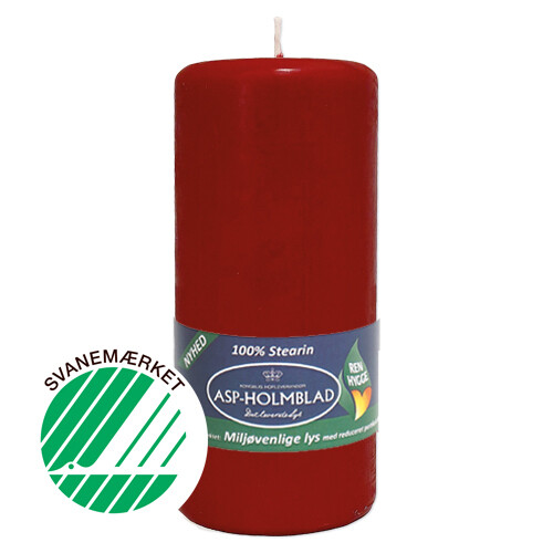 Eco-friendly pillar candles 6.8 x 15 cm 100% stearin Deep Red