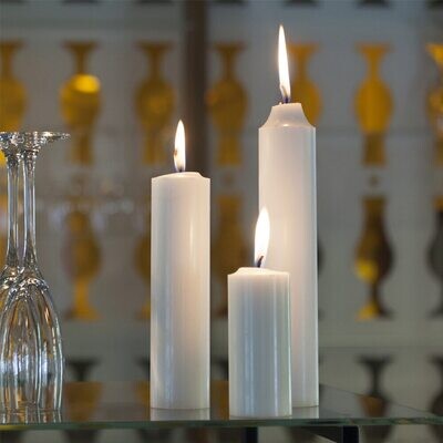 Stearin Pillar Candle 5 x 20 cm white 100% pure stearin