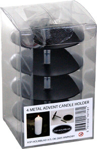Metal Advent candle holders 4 pcs. Black