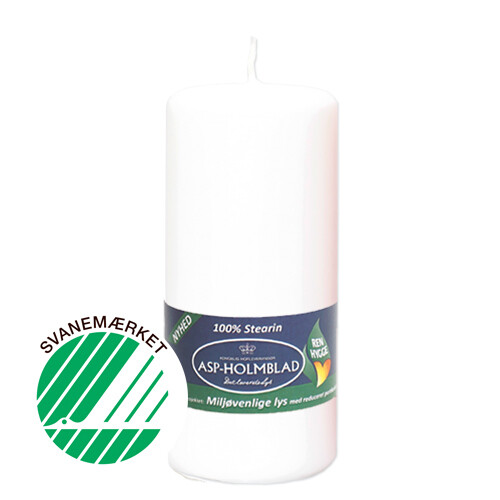 Eco-friendly pillar candles 5.8 x 13 cm White - 100% stearin