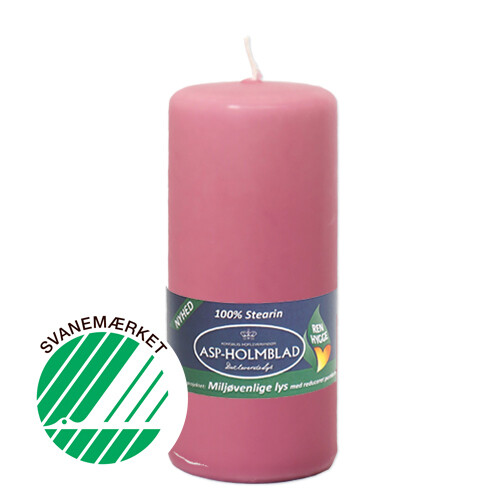 Eco-friendly pillar candles 5.8 x 13 cm Dusty Pink - 100% stearin