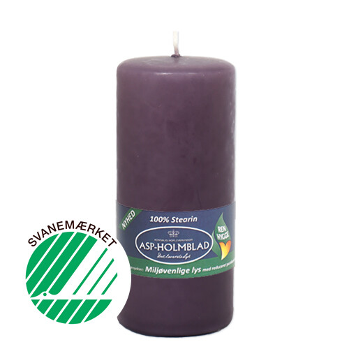 Eco-friendly pillar candles 5.8 x 13 cm Vintage Violet - 100% stearin