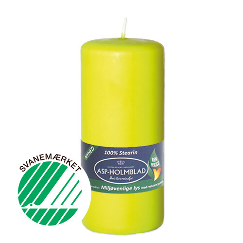 Eco-friendly pillar candles 5.8 x 13 cm Kiwi - 100% stearin