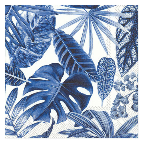 Coffee napkins 3-ply 25 x 25 cm 20 pcs. Exotic Leaves Oriental Blue