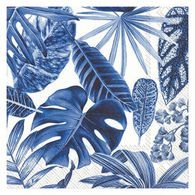 Coffee napkins 3-ply 25 x 25 cm 20 pcs. Exotic Leaves Oriental Blue