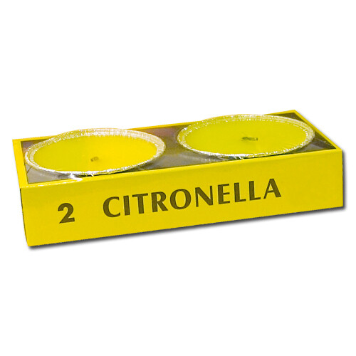 Citronella garden flare in aluminum tray 2-pk.