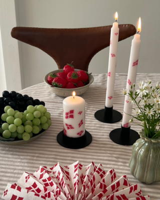 Flag antique dinner candle 2.15 x 29 cm White