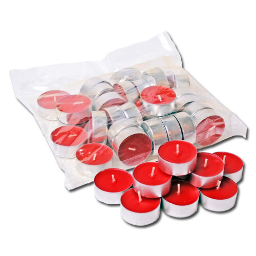 Tealights paraffin 6 hours 30 pcs. - Red