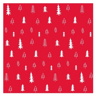 Storkøb servietter "Christmas Tress Red/White" 33 x 33 cm 3-lag 300 stk.