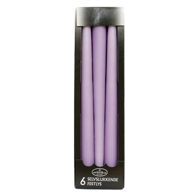 Self-extinguishing Taper candles 2.2 x 28 cm Lavender