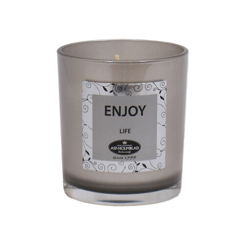 10 pcs. Glass candle &quot;ENJOY&quot; 7.5 x 8 cm