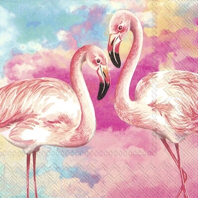 Frokost servietter &quot;Flamingos&quot; 33 x 33 cm 3-lag 20 stk.