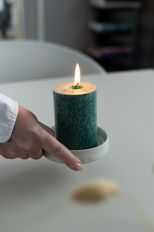 Shea Pillar Candle 6,7 x 10 cm “Green” in gift box