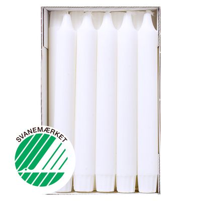 Crowntop candle No. 55 2.3 x 20 cm 10 pcs. 100% pure stearin White