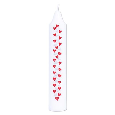 Calendar candle 5 x 27.5 cm white 100% pure stearin “Reindeer &amp; Hearts&quot;