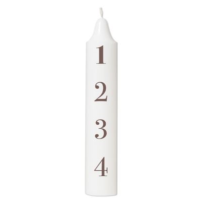Advent candle 5 x 27.5 cm white 100% pure stearin “1-4 Brown&quot;