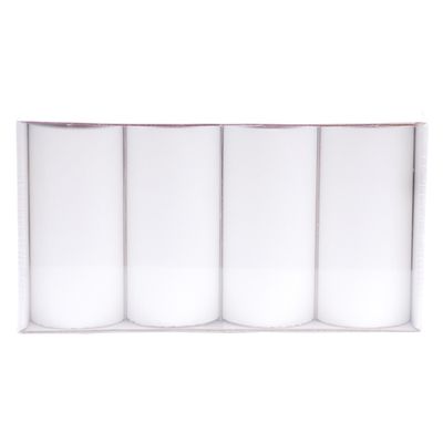 “Cobweb" pillar candle 5.6 x 12 cm white 100% pure stearin “Flat top” 4 pack