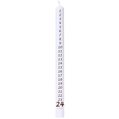 Calendar candle 3 x 39 cm white 100% pure stearin “1-24 Black&quot;