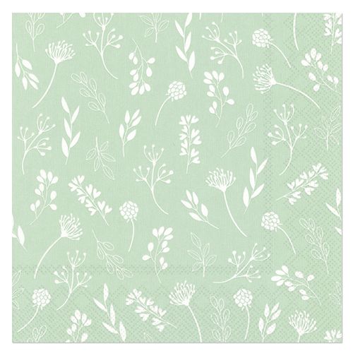 Lunch napkins &quot;Tilda Dusty Green-White&quot; 33 x 33 cm 3-ply 20 pcs.