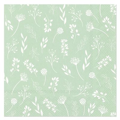 Lunch napkins "Tilda Dusty Green-White" 33 x 33 cm 3-ply 20 pcs.
