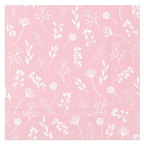 Lunch napkins “Tilda Dusty Rosa-White&quot; 33 x 33 cm 3-ply 20 pcs.