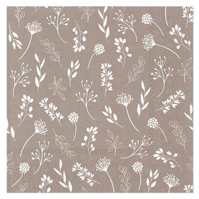 Lunch napkins “Tilda Khaki-White&quot; 33 x 33 cm 3-ply 20 pcs.