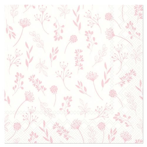 Dinner napkins 3-Layer 40 x 40 cm 20 pcs. &quot;Tilda White-Dusty Pink&quot;