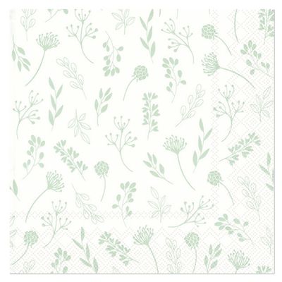 Dinner napkins 3-Layer 40 x 40 cm 20 pcs. &quot;Tilda White-Dusty Green&quot;