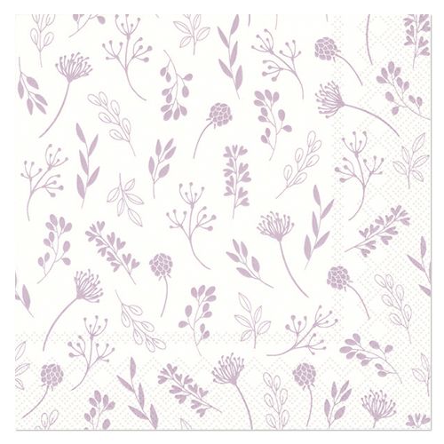 Dinner napkins 3-ply 40 x 40 cm 20 pcs. “Tilda White-Lavender&quot;