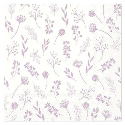 Dinner napkins 3-ply 40 x 40 cm 20 pcs. “Tilda White-Lavender"
