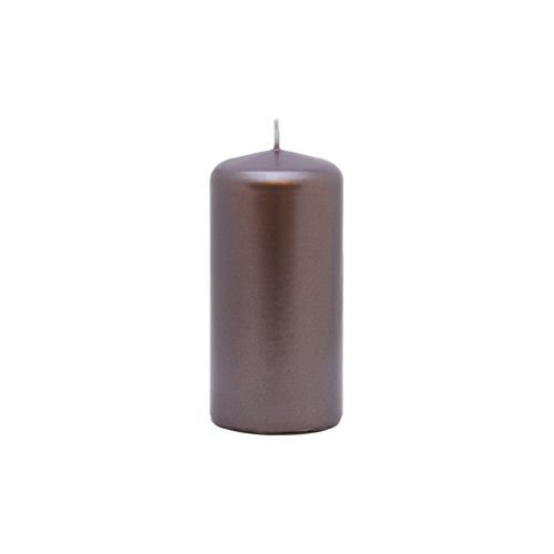 Metallic pillar candle 5,8 x 12 cm - paraffin Grey/Dark Copper