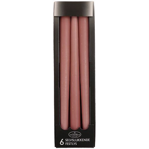 Self-extinguishing Taper candles 2.2 x 28 cm Old Rose