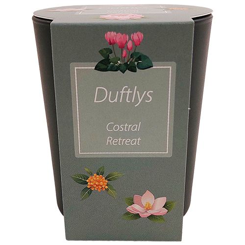 &quot;Costral Retreat&quot; scented candle in frosted Dark Grey glass 7.4 x 8.6 cm