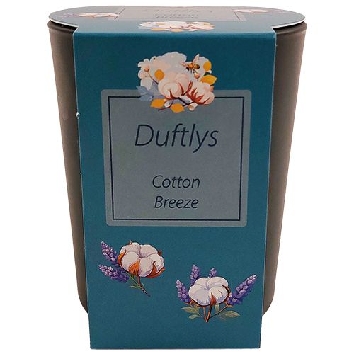 “Cotton Breeze&quot; duftlys i matteret Dark Grey glas 7,4 x 8,6 cm